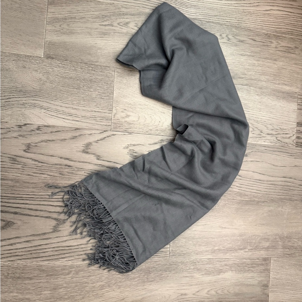 Cashmere Gray Fringe Shawl